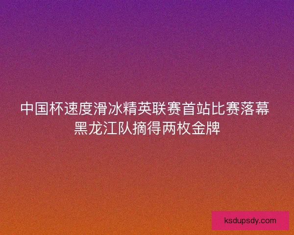 中国杯速度滑冰精英联赛首站比赛落幕 黑龙江队摘得两枚金牌